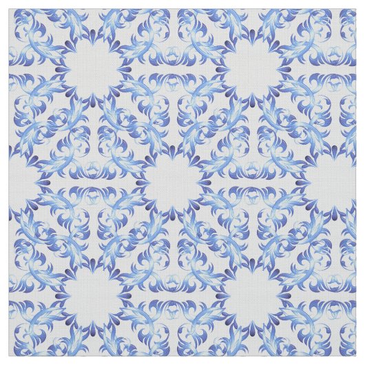 Tissu motif bleu de damassé (Échantillon)