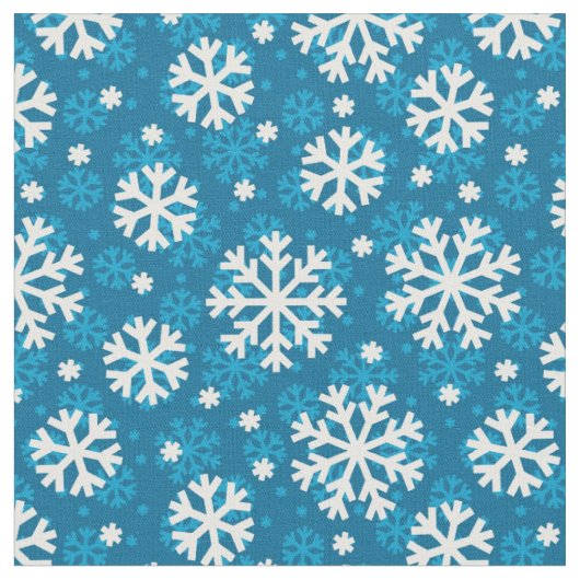 Tissu Motif bleu de flocon de neige d'hiver (Fermer)