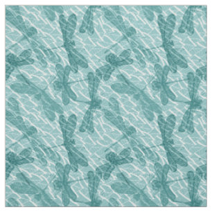 Tissu Motif bleu de libellules