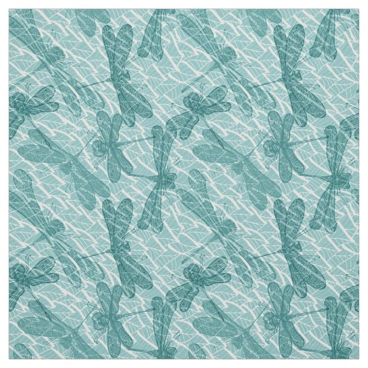 Tissu Motif bleu de libellules (Échantillon)