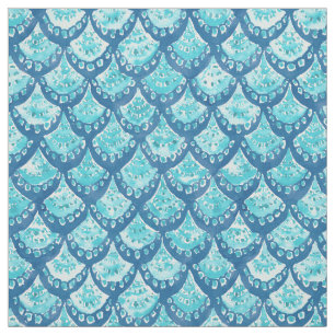 Tissu Motif bleu d'échelles de poissons d'ÉTINCELLE de
