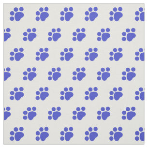 Tissu Motif bleu d'empreinte de patte
