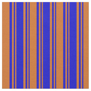 Tissu Motif Bleu et Chocolat rayé/Linu