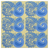 Tissu Motif bleu et jaune de Paisley (Échantillon)