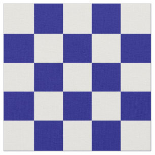 Tissu Motif bleu-foncé et blanc de damier