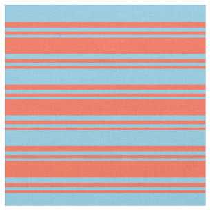 Tissu Motif bleu rouge et ciel