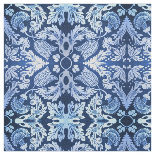 Tissu Motif bleu victorien (Échantillon)