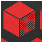 Tissu Motif bloc 02 - Rouge sur noir (Détail)