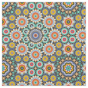Tissu Motif bohème traditionnel mosaïque marocaine.