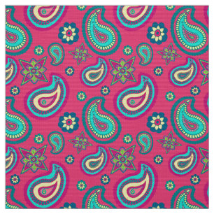 Tissu Motif Bohemian Girly Pink Paisley