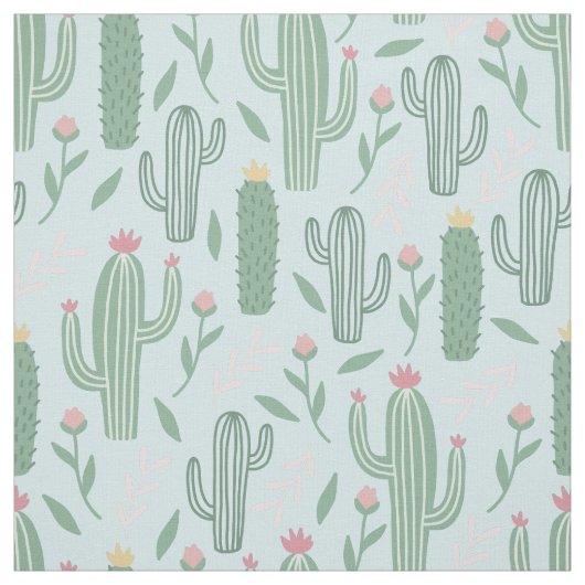 Tissu Motif botanique de Cactus (Échantillon)