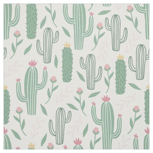 Tissu motif botanique de Cactus (Échantillon)