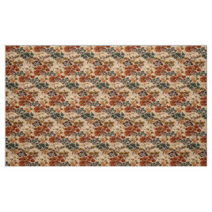 Tissu Motif botanique floral automnal vintage