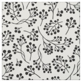 Tissu Motif botanique noir blanc simple (Échantillon)