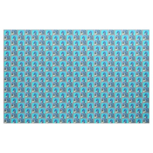 Tissu motif bouddha bleu (Yard)