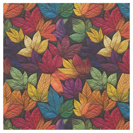 Tissu Motif brodé de automne (Fermer)