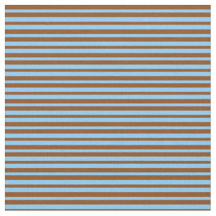 Tissu Motif Brown et bleu ciel clair