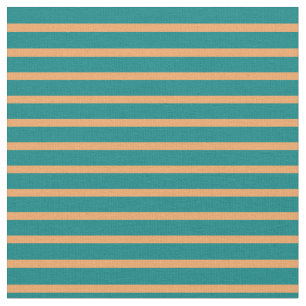 Tissu Motif Brown et Turquoise en rayures/rayures