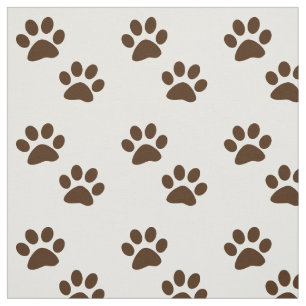 Tissu Motif Brown mignon d'empreintes de pattes
