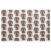 Tissu Motif brun chocolat à cheveux longs mignon de (Fat Quarter)
