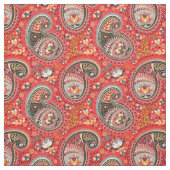 Tissu - motif cachemire rouge (Échantillon)