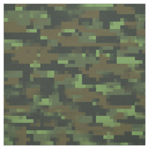 Tissu Motif Camouflage Camo Vert Pixelé