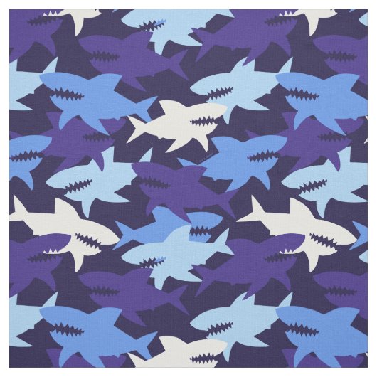 Tissu Motif Camouflage requins bleus (Échantillon)