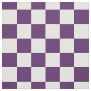 Tissu Motif carré à carreaux à damier blanc violet
