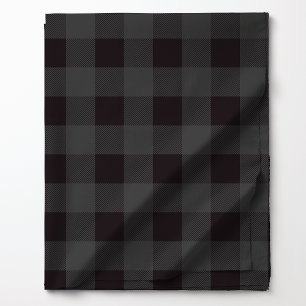 Tissu Motif carreau de bœuf gris foncé et noir