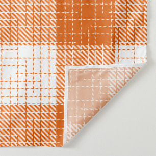 Tissu Motif carreaux audacieux orange et blanc à carreau