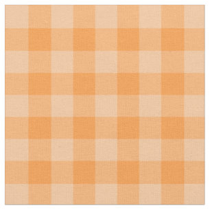 Tissu Motif carreaux gingham orange chic