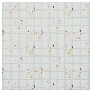 Tissu Motif carreaux pique-nique poulet