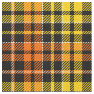 Tissu Motif carreaux tartan noir jaune orange