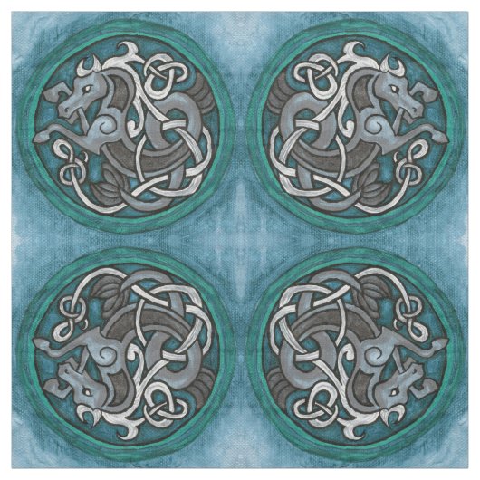 Tissu Motif celtique d'hippocampe (Échantillon)