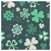 Tissu Motif chanceux vert-foncé de shamrock de St (fermé)