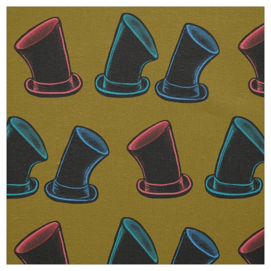 Tissu Motif Chapeaux Hauts-de-forme (Échantillon)