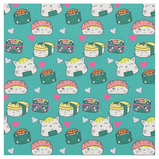 Tissu Motif Chat Lucky (Fermer)