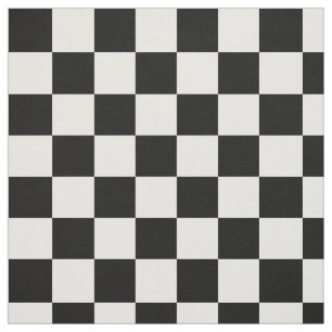 Tissu Motif Checkered blanc noir