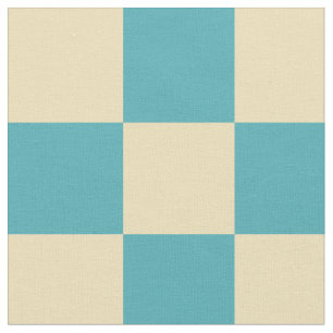 Tissu Motif checkered jaune de turquoise