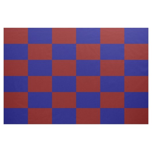 Tissu Motif Checkered rouge foncé et bleu de rectangles (Yard)