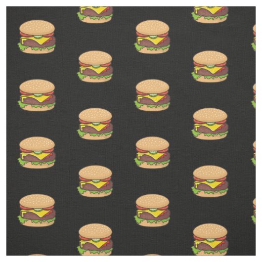 Tissu Motif Cheeseburger (Échantillon)