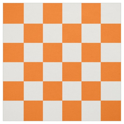 Tissu Motif chèque À damiers blanc orange (Échantillon)