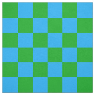 Tissu Motif chèque À damiers bleu vert