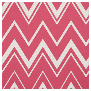 Tissu Motif chevron contemporain rouge vif et blanc