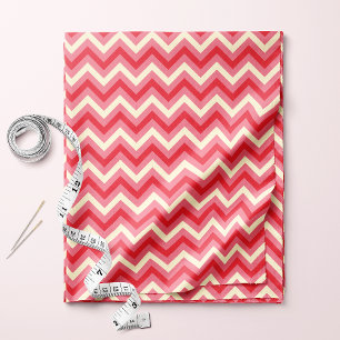 Tissu Motif Chevron ZigZag Rose et Blanc Prépa