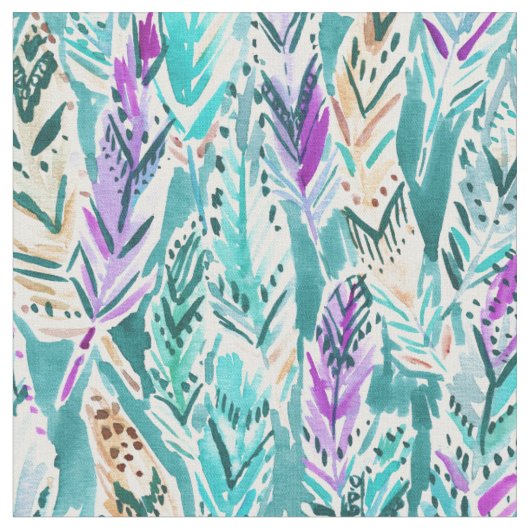 Tissu Motif chic d'aquarelle de Boho de DANSE de PLUME (Fermer)