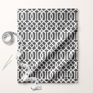 Tissu Motif Chic en Treillis Noir et Blanc