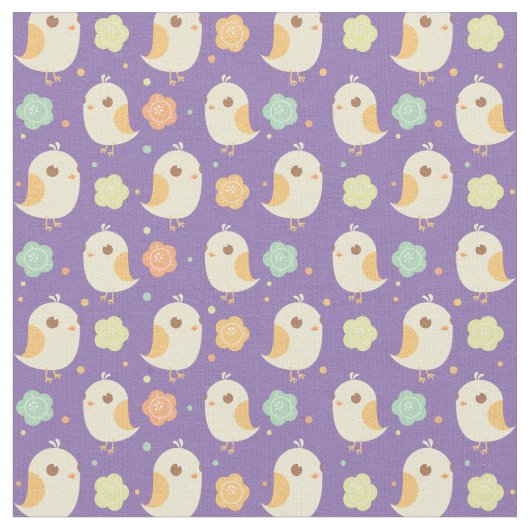 Tissu Motif chicks et fleurs mignons (Fermer)