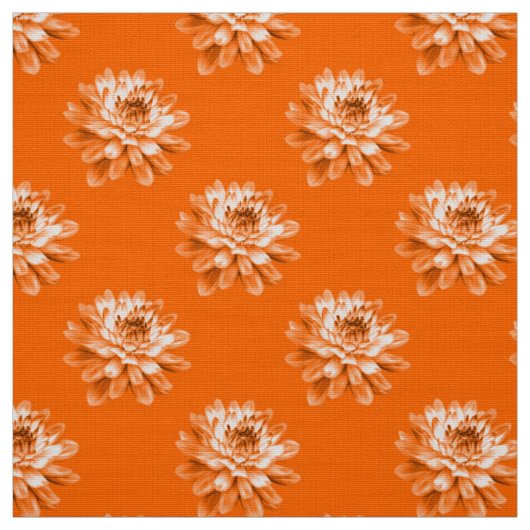 Tissu Motif Chrysanthemum - Orange (Échantillon)