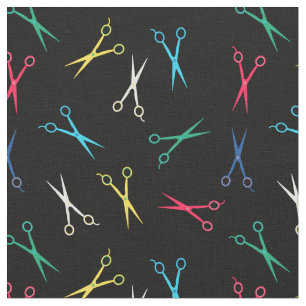 Tissu Motif ciseau coloré Arrière - plan noir